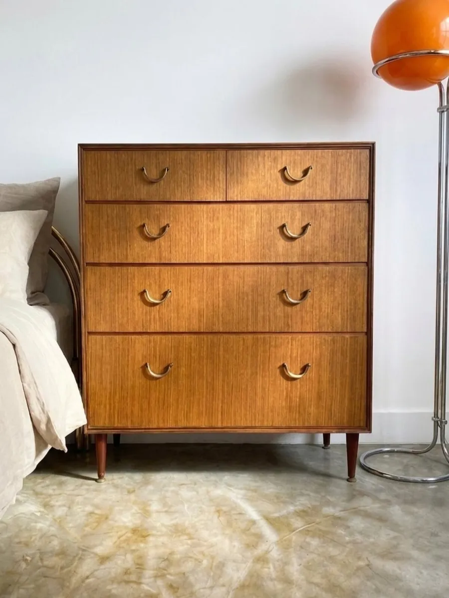 Vintage Teak Mid Century Chest of Drawers Storage - Image 1