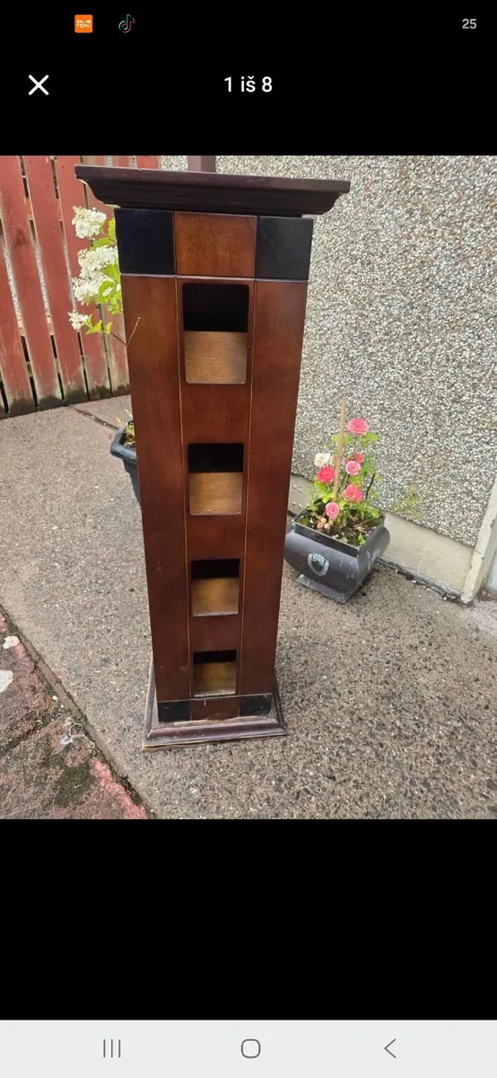 Slim Wooden Storage Cabinet / CD DVD Tower - Image 2