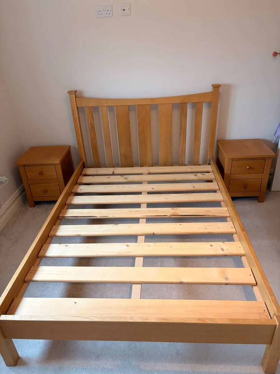 Wooden Bed Frame & Lockers - Image 2