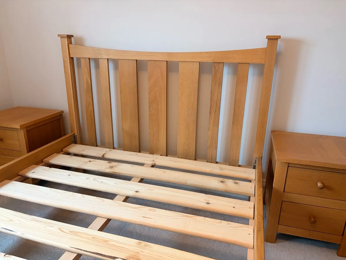 Wooden Bed Frame & Lockers - Image 3