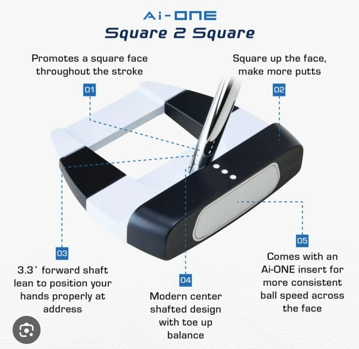 Odyssey AI Square 2 Square Jailbird putter - Image 3