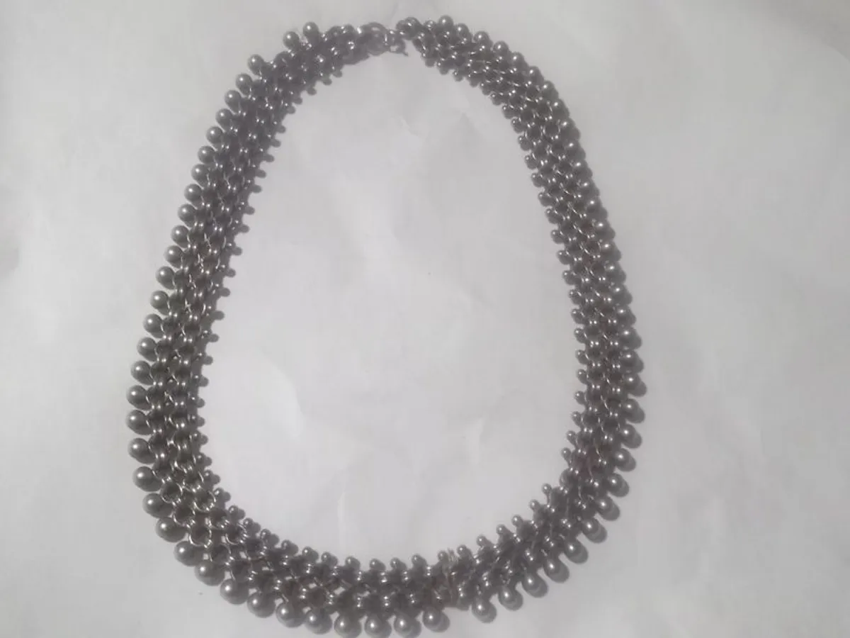 a lovely antique silver neck lace c 1860 - Image 2