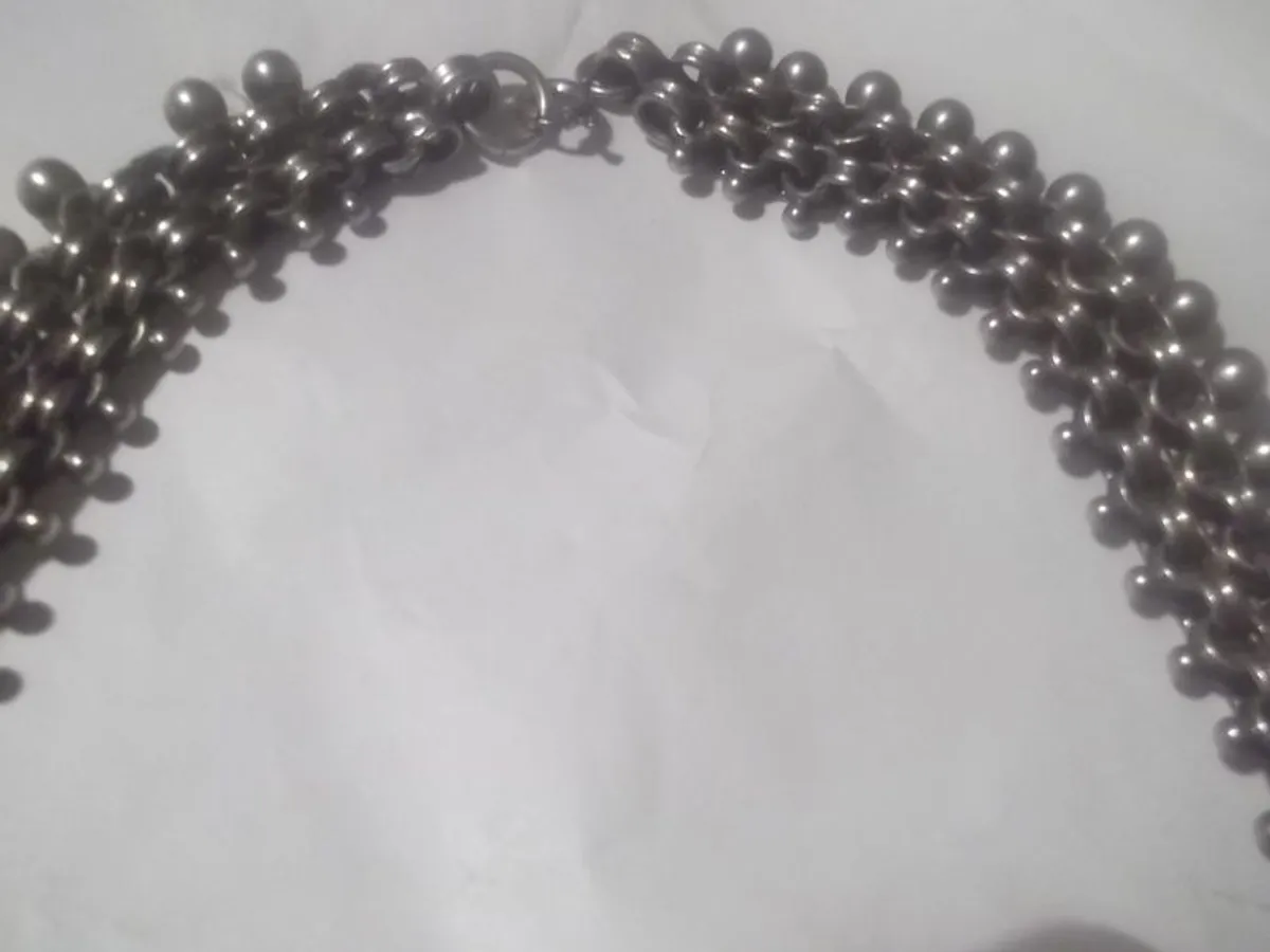 a lovely antique silver neck lace c 1860 - Image 4