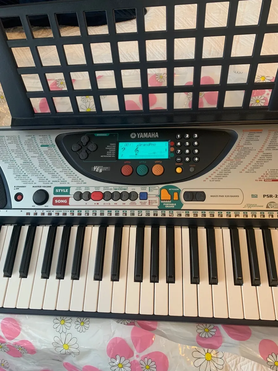 Yamaha PSR-240 Electronic Keyboard with Music Stan - Image 1