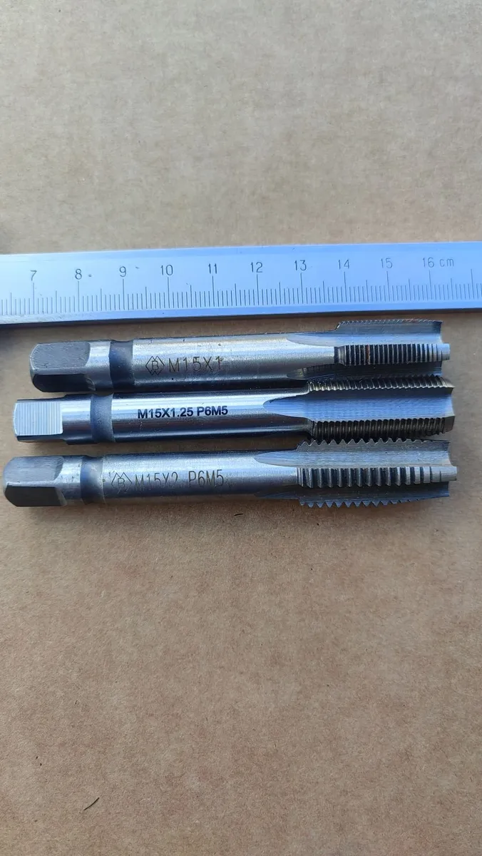 Lot of 3 M15 Taps Set M15x1.0 M15x1.25 M15x2.0