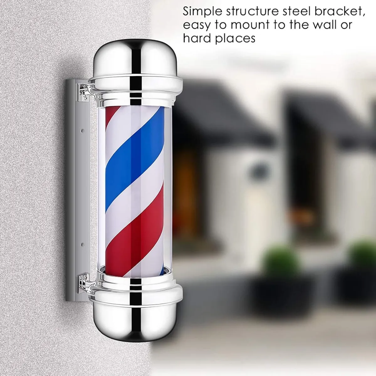 LED Barber Shop Sign Pole – Red, White & Blue - Image 2