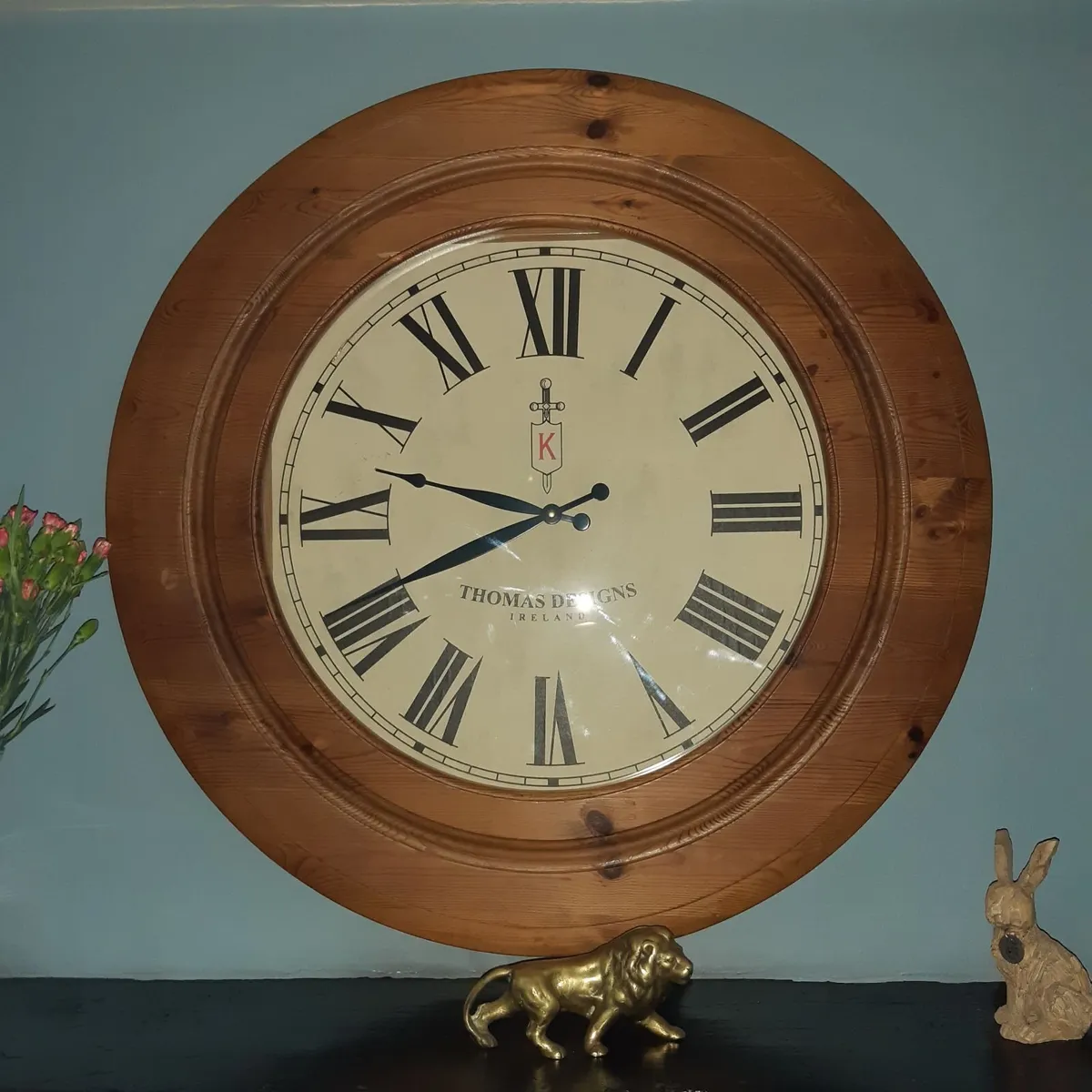 Large Solid Pine Wall Clock. - Image 1