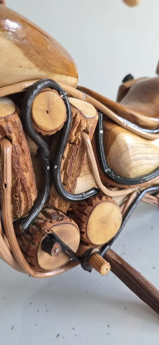 Unique Handmade Wooden Motorcycle Display - Image 2