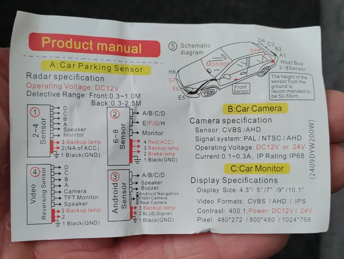 car parking sensor+car camera+car monitor kit - Image 3