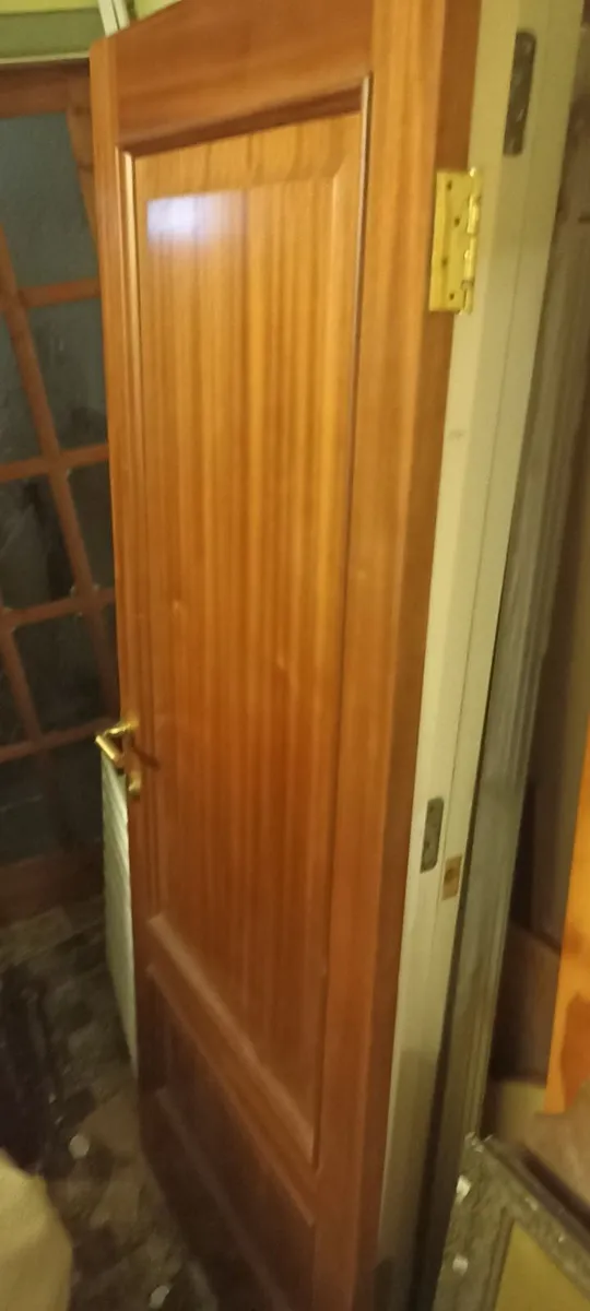 Two Panel Mahogany Veneer Bathroom Door - Image 1