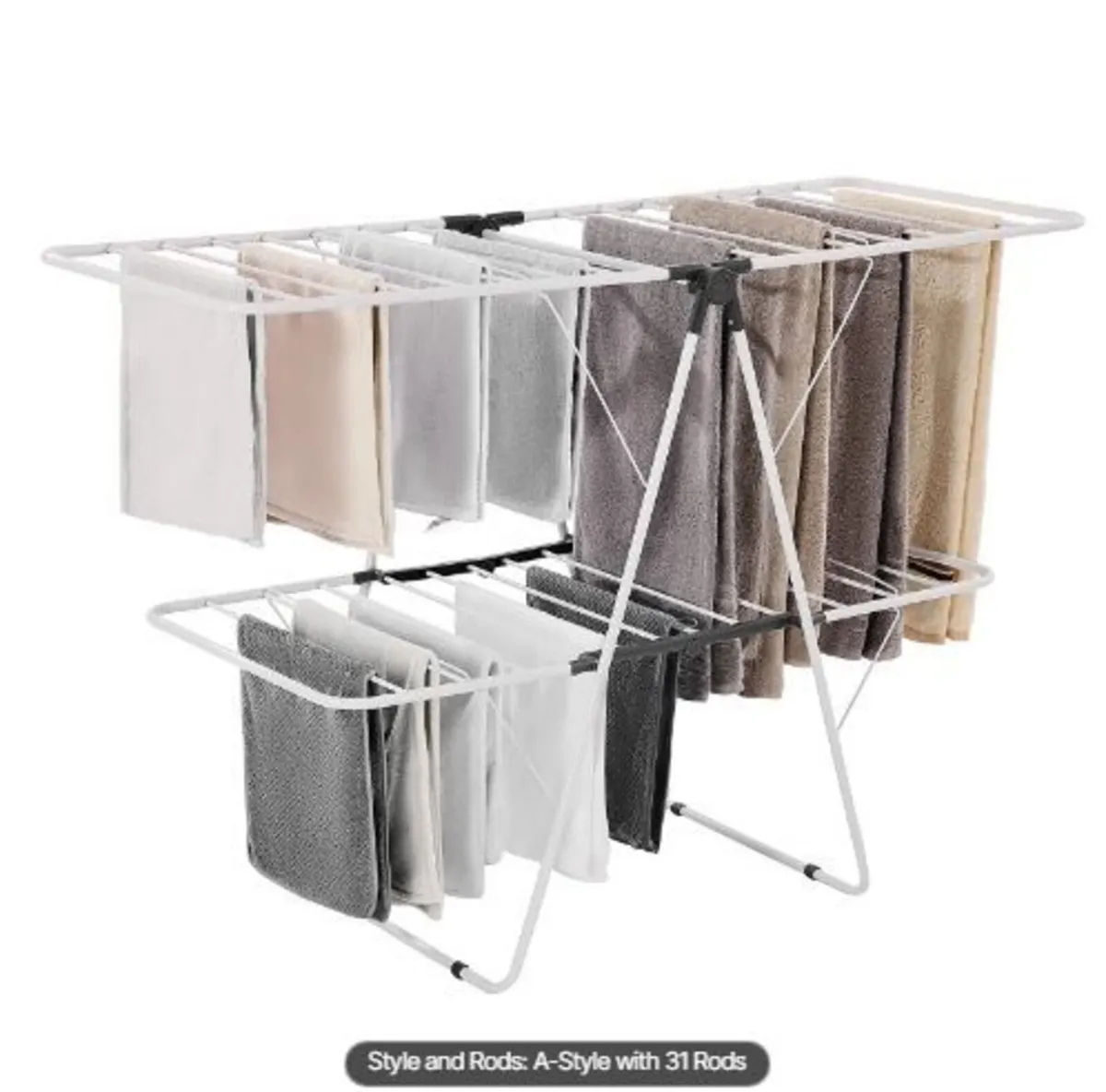 Clothes Drying Rack, 2-Tier Foldable Laundry - Image 2