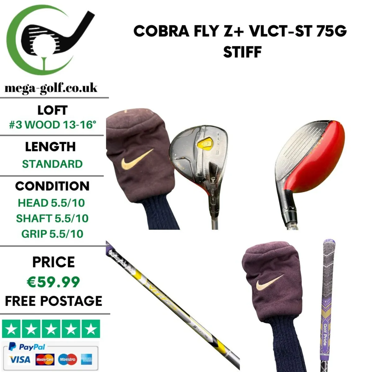 Cobra Fly Z+ #3 Wood 13-16° / VLCT-ST 75G Stiff - Image 1