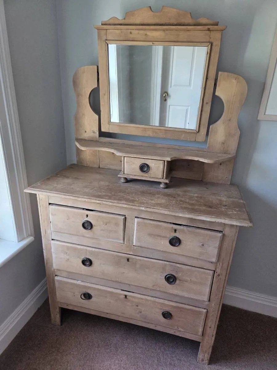 Rustic Antique Pine Dressing Table - Image 1