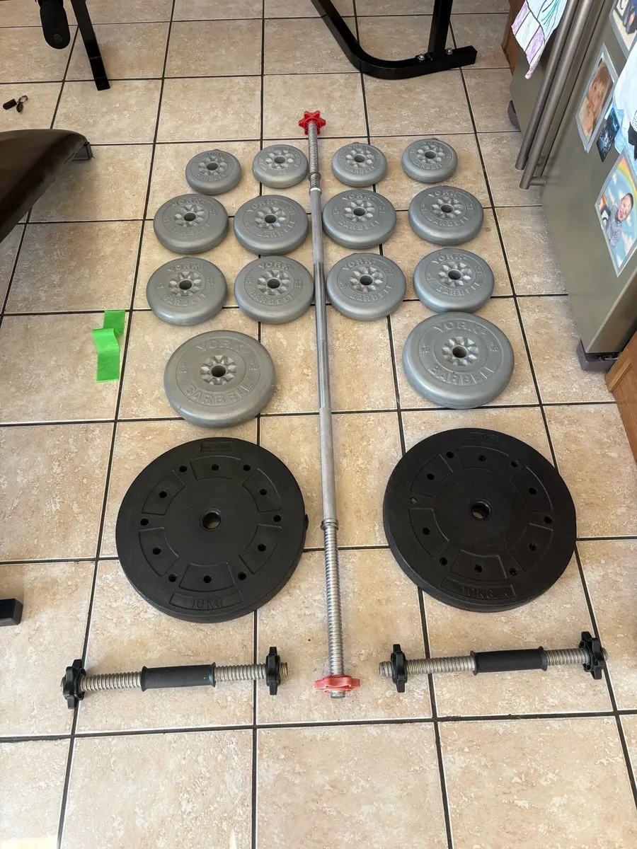WEIGHT BENCH + AB BENCH + 53KG WEIGHT + BARS! - Image 2