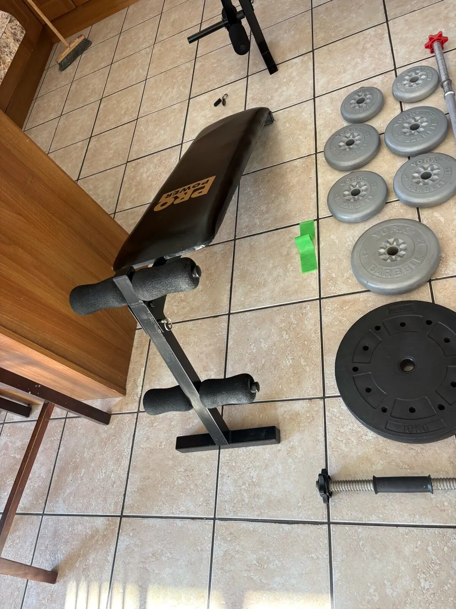 WEIGHT BENCH + AB BENCH + 53KG WEIGHT + BARS! - Image 3