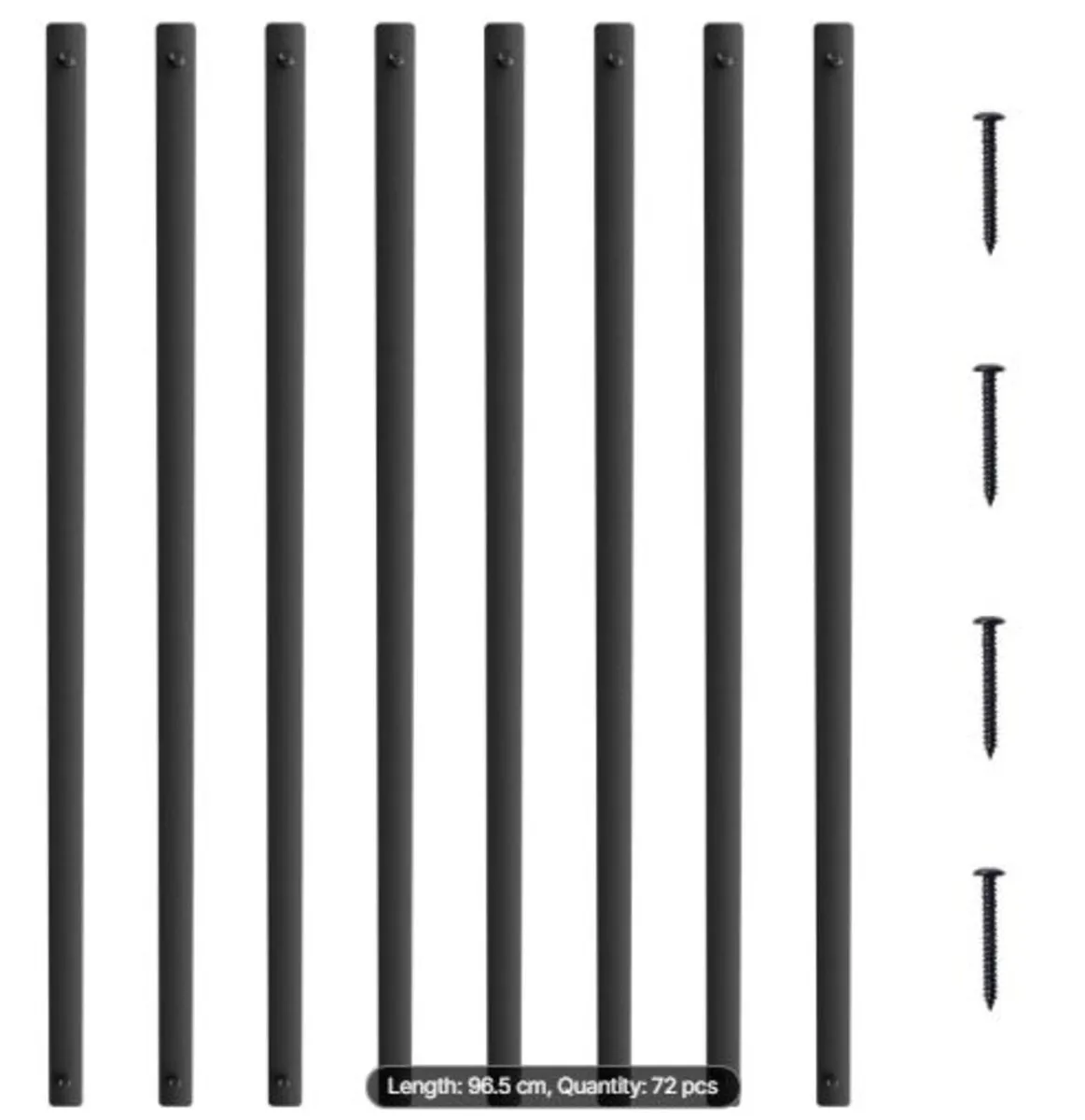 Staircase Metal Balusters, 38'' x 1''Flat Aluminum - Image 1
