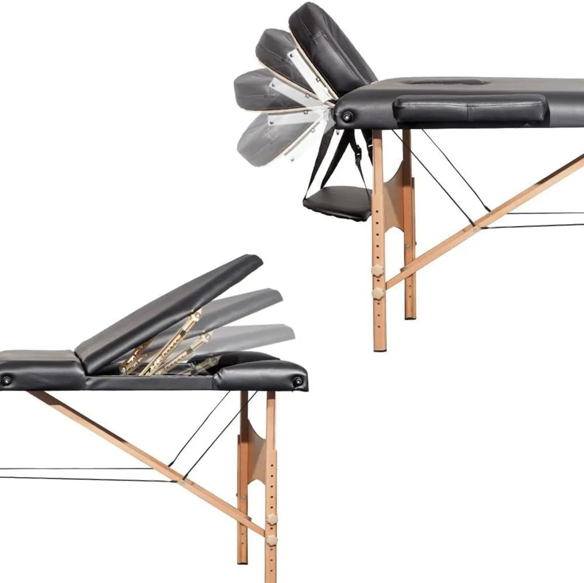 Portable 3-Section Foldable Massage & Beauty Bed - Image 2