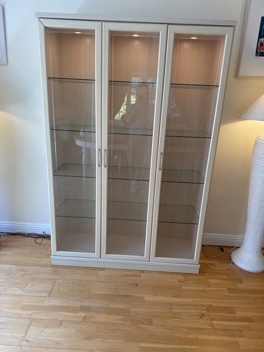 glass cabinet with built in spotlights - Image 1