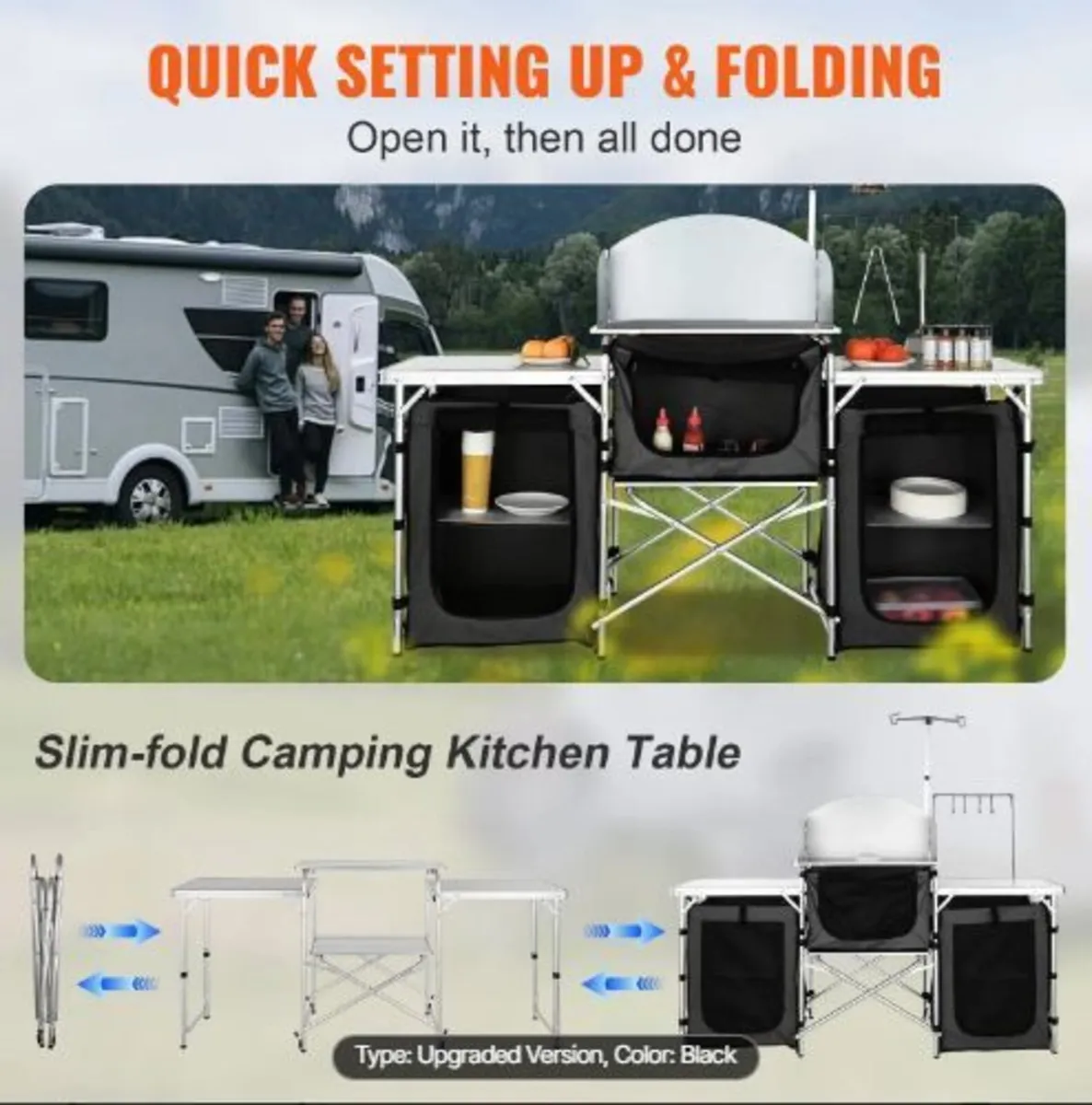 Camping Kitchen Table, Folding Outdoor - Image 3