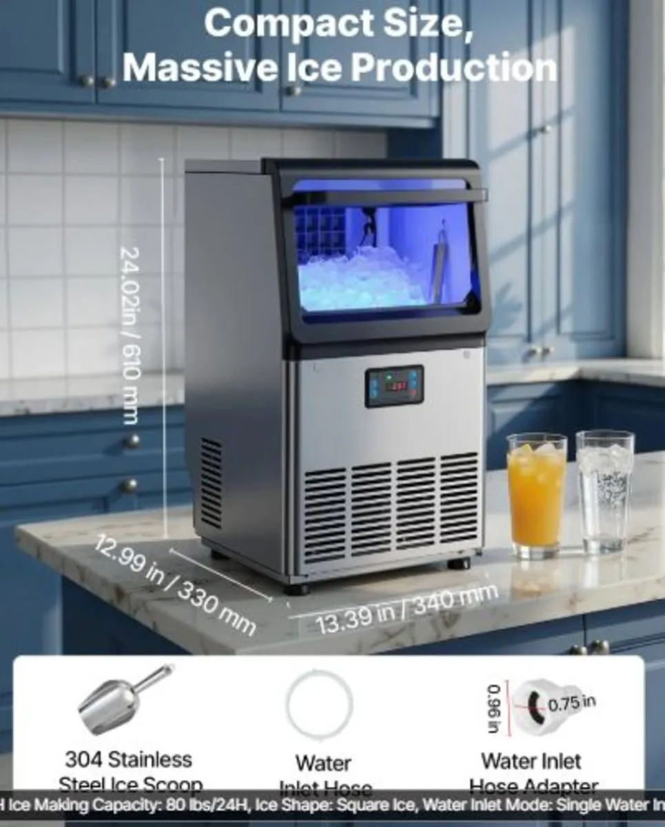 Commercial Ice Maker Machine, 36 kg/24h with 6 kg - Image 3