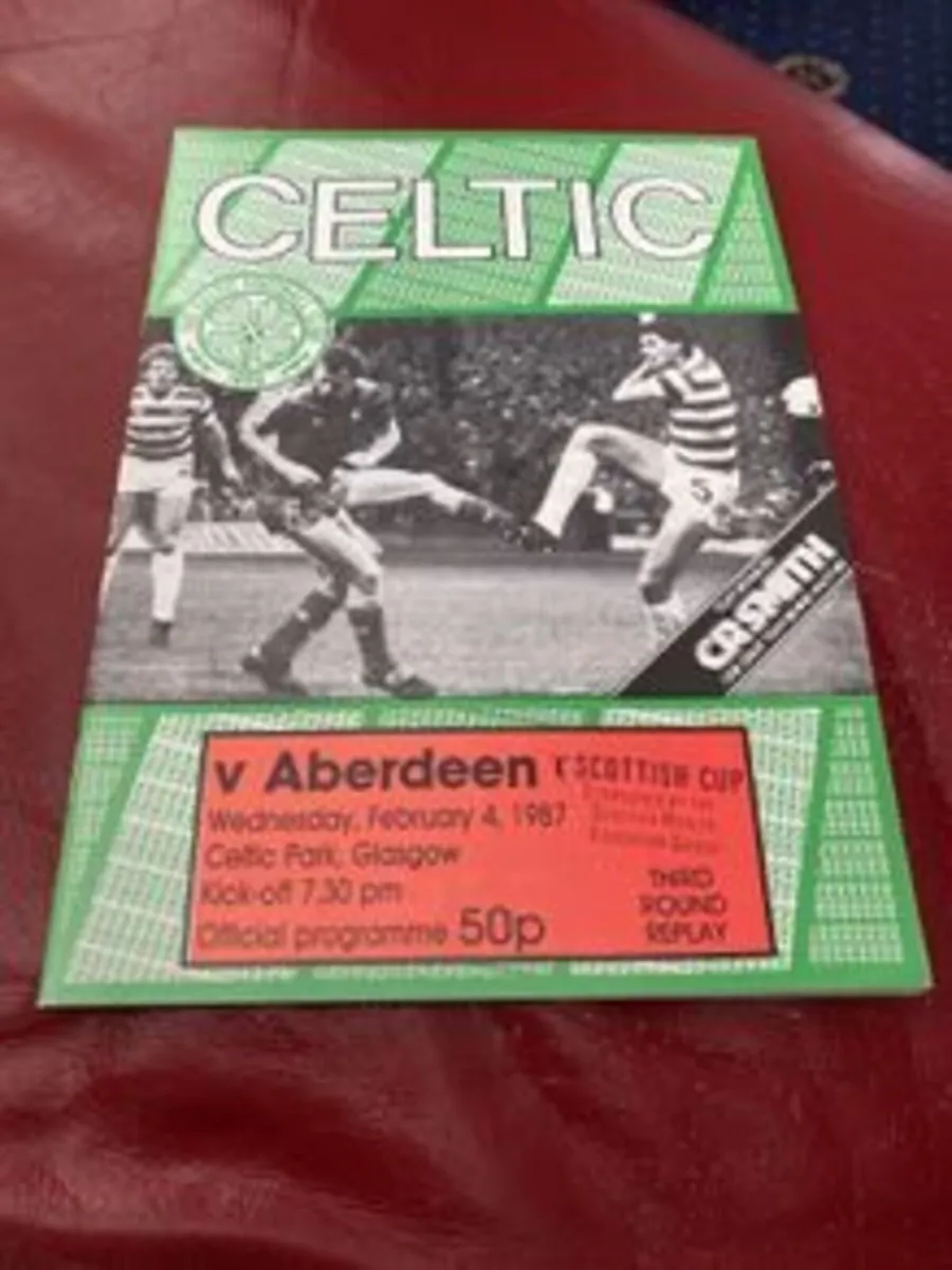 Old 1987 Celtic match Program v Aberdeen