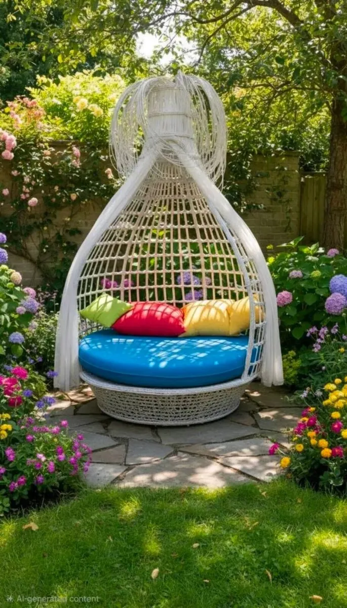 Garden furniture standing egg chair lounger - Image 4