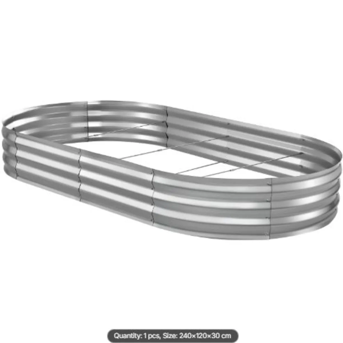 Galvanized Raised Garden Bed, 240 x 120 x 30 cm, - Image 3