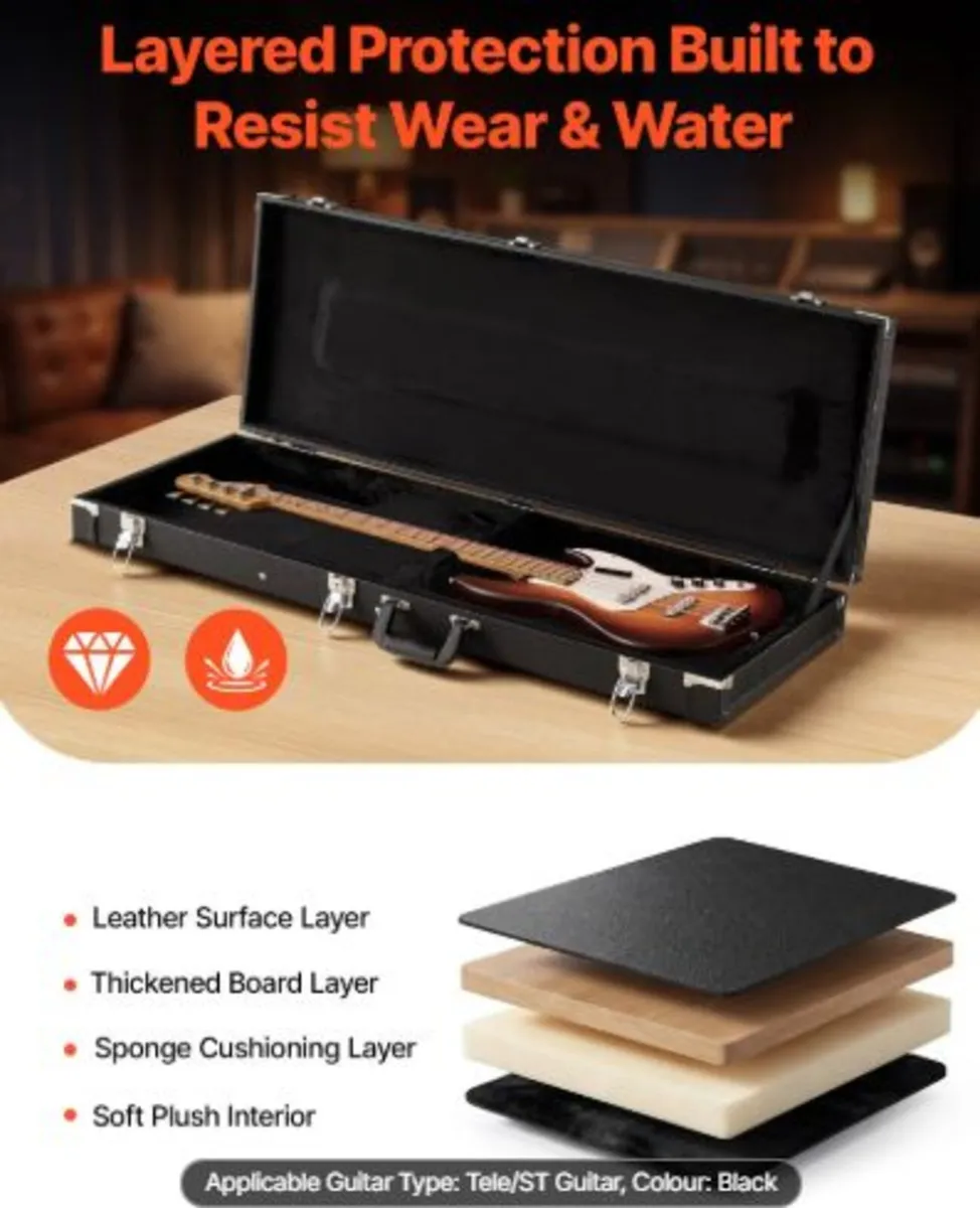 Electric Guitar Hard Case, 1050 MM, Rectangle - Image 2
