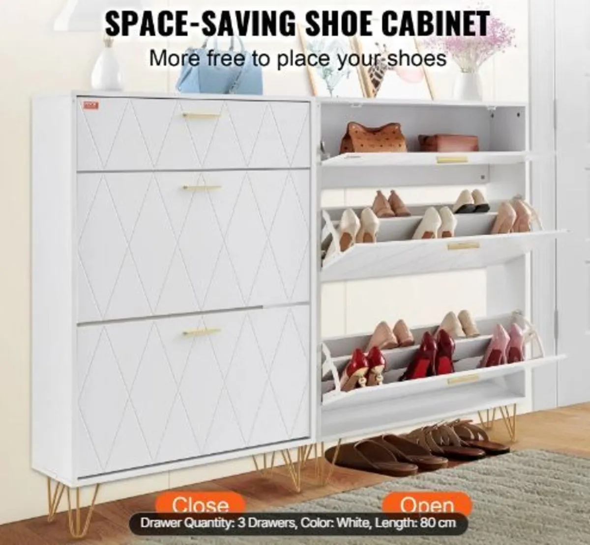 Shoe Cabinet with 3 Flip Drawers - Image 1
