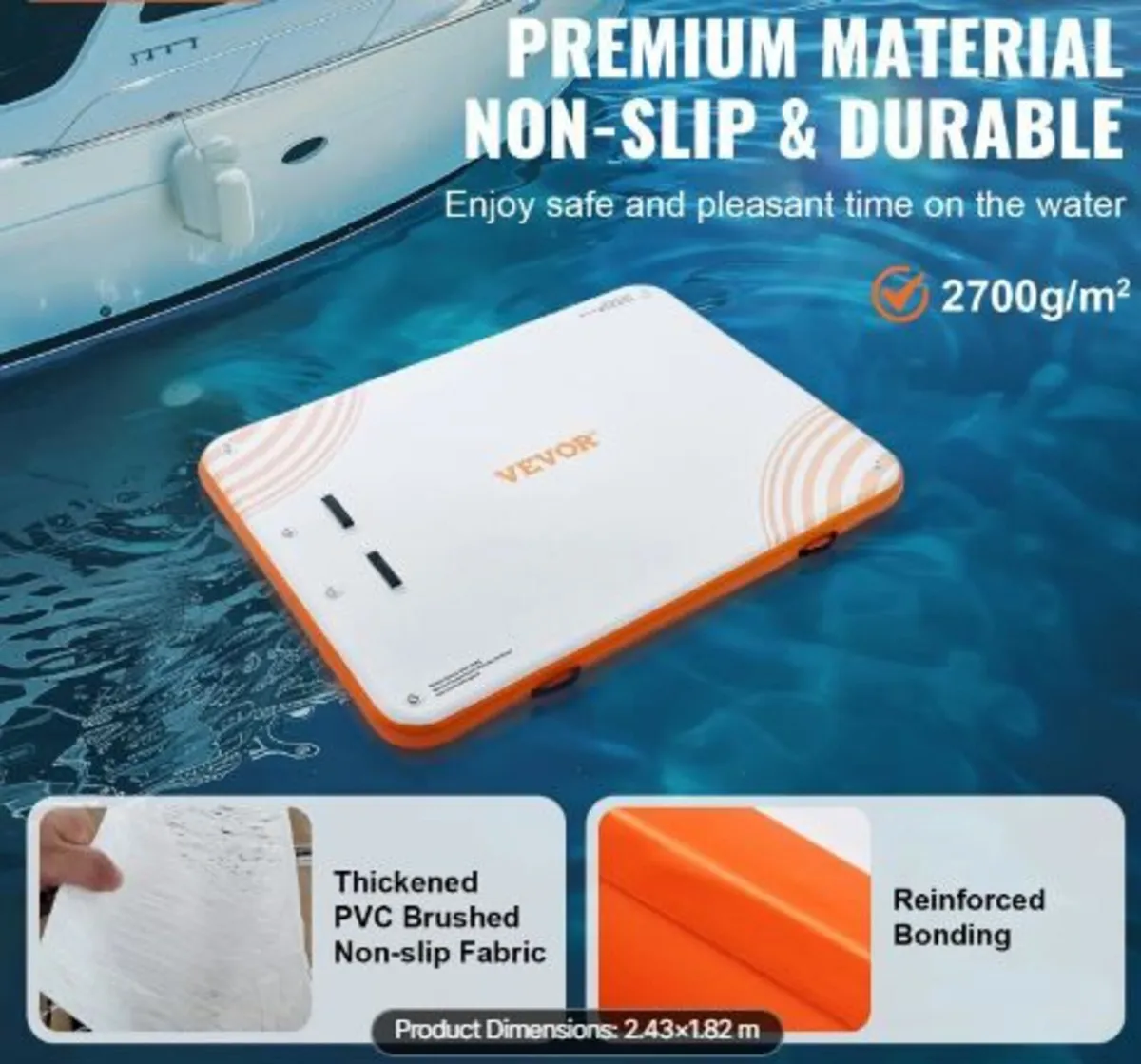 Inflatable Floating Dock, 8 x 6FT - Image 2