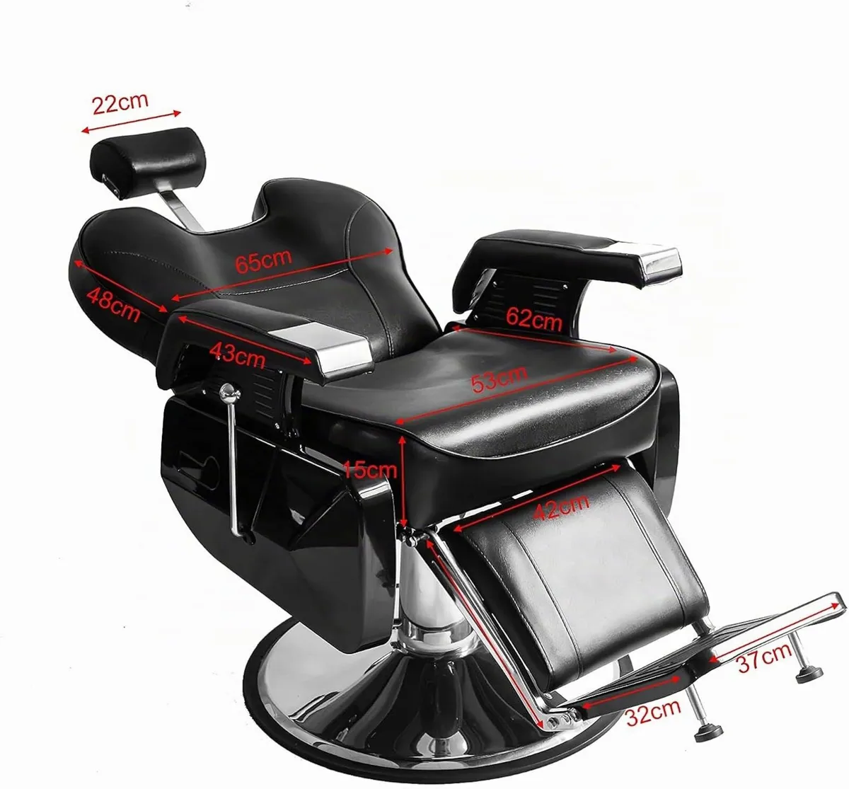 Professional Black Hydraulic Barber Chair - Image 3