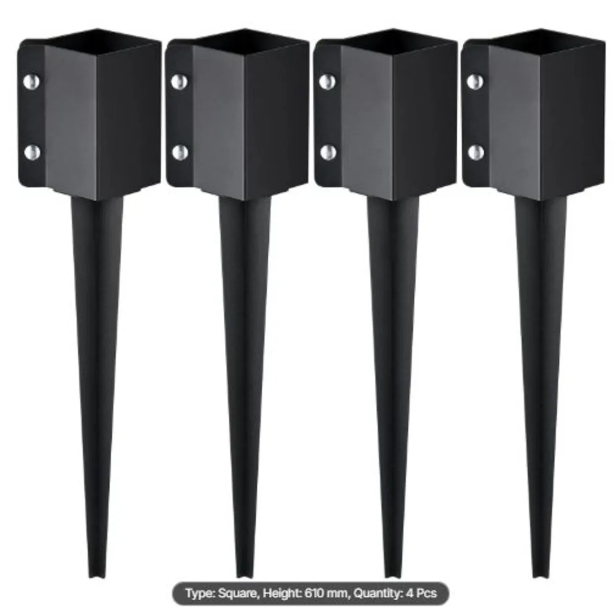 Fence Post Anchor Ground Spike,4 Pack 24x4 x4 inch - Image 1