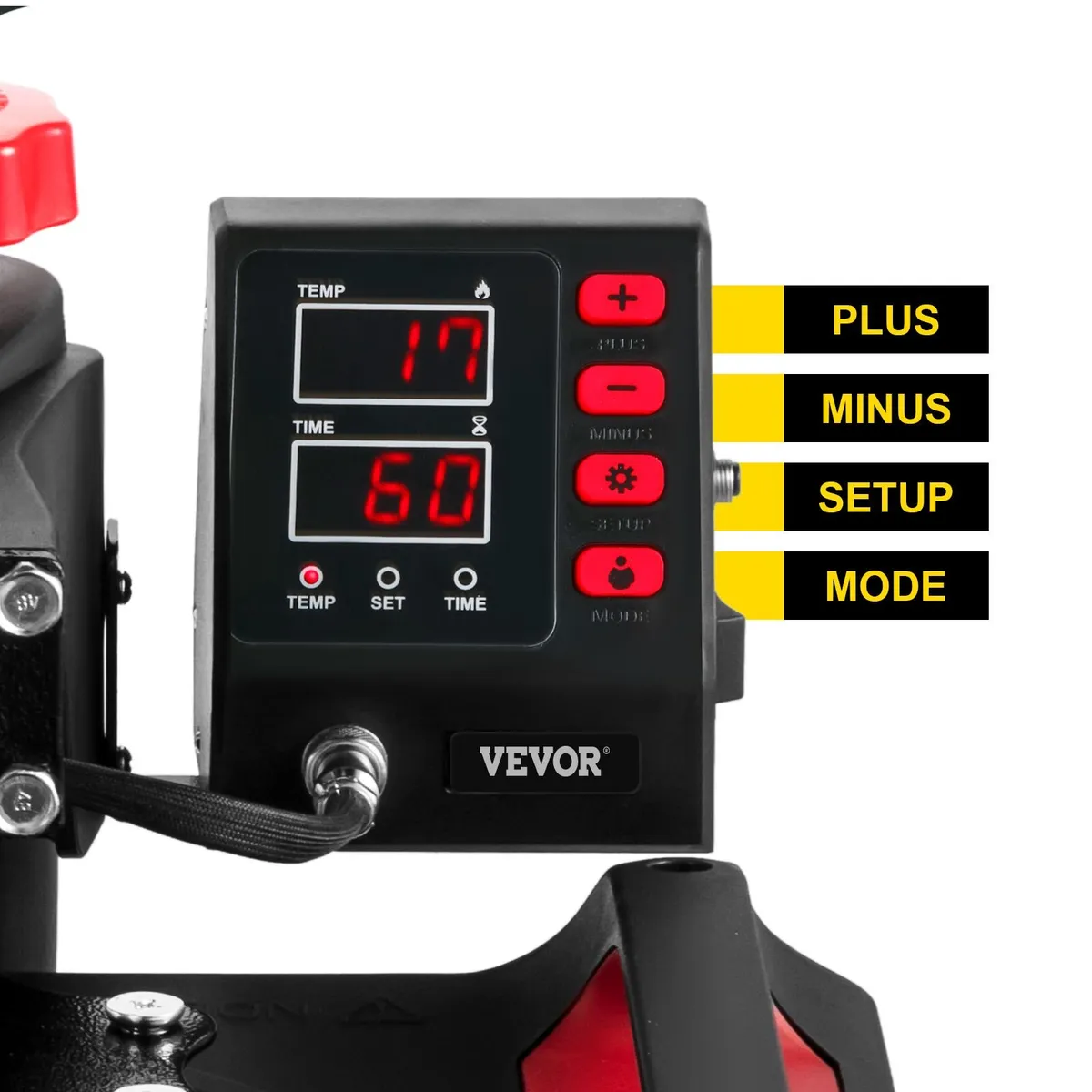 5-in-1 Heat Press Machine 12×15 Inch – Red - Image 2
