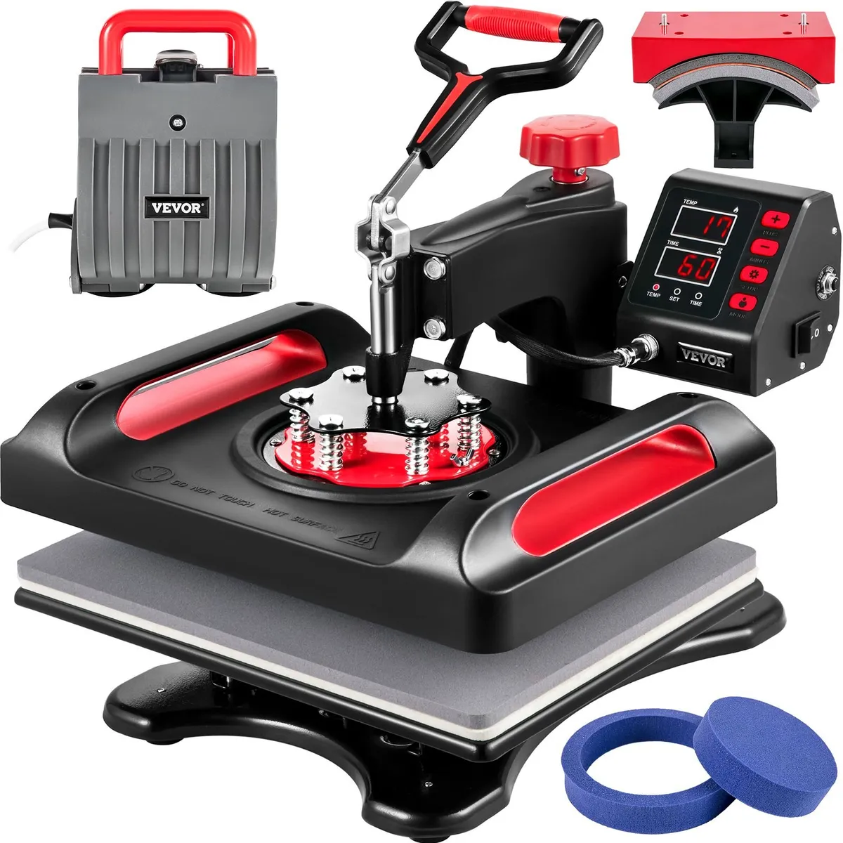 5-in-1 Heat Press Machine 12×15 Inch – Red - Image 1