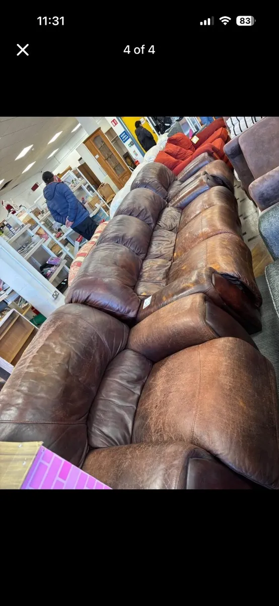 Leather Recliner Couch and Chairs - Image 4