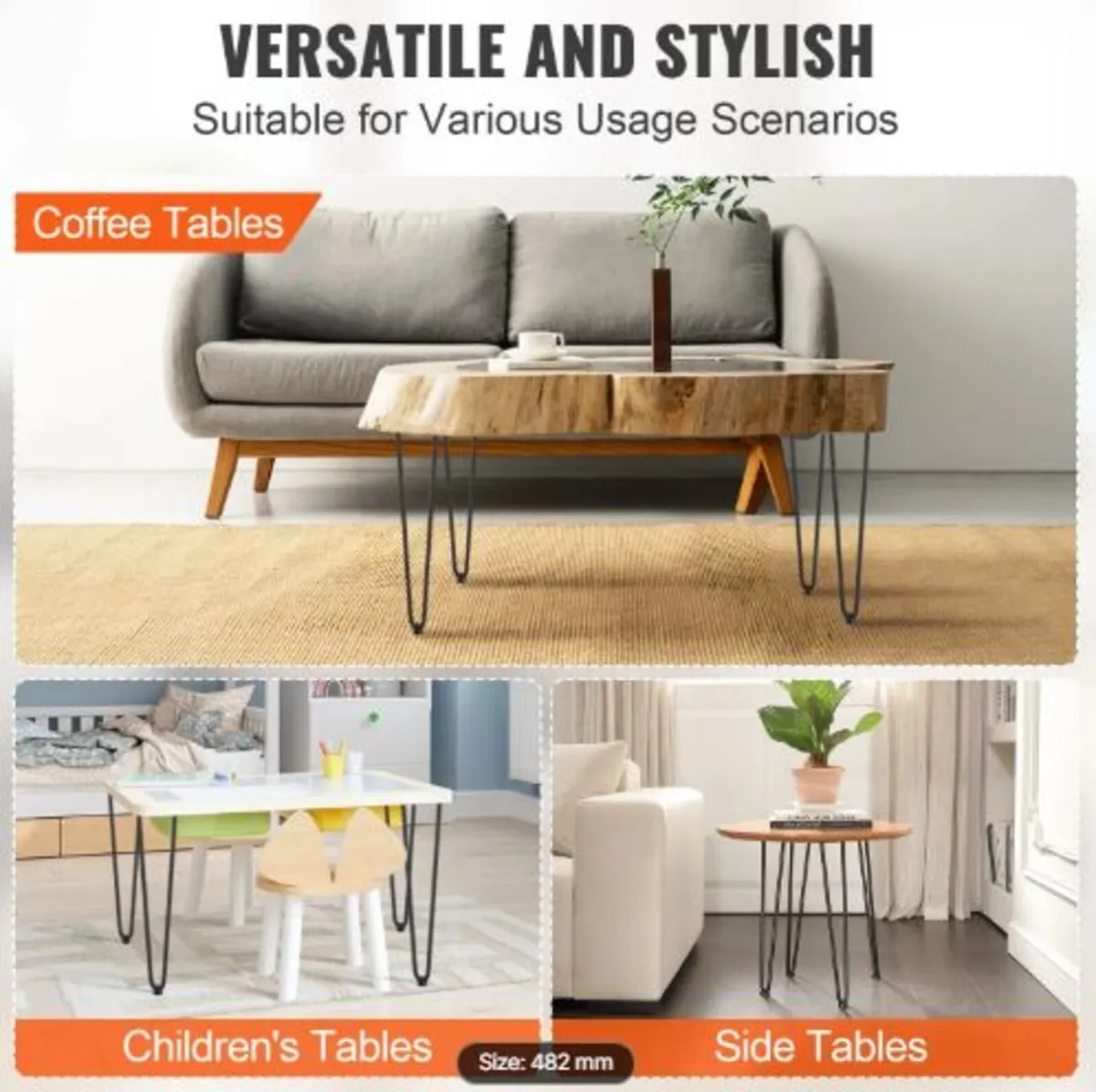 482.6MM Hairpin Furniture Legs, Metal Home DIY - Image 3