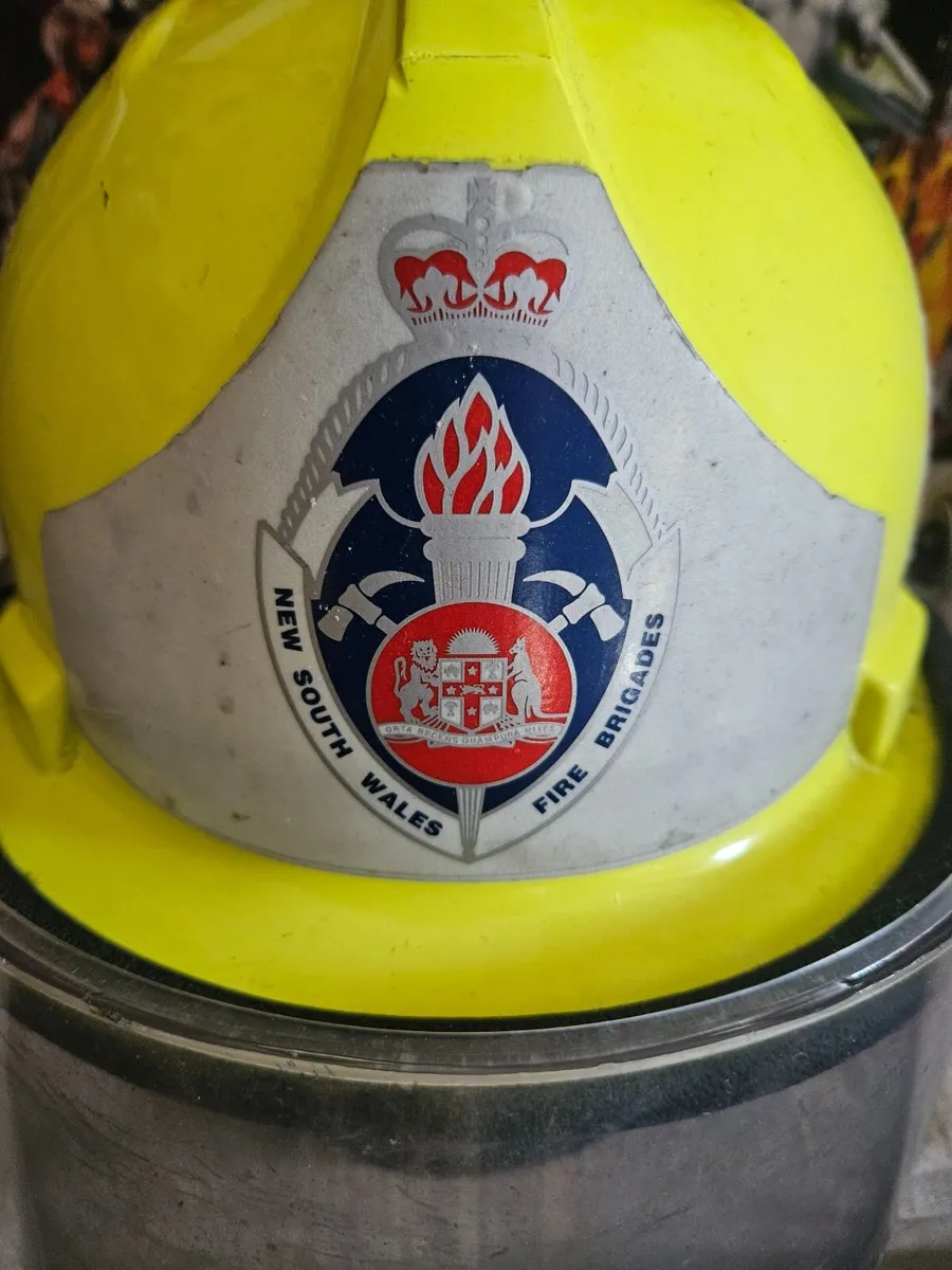Vintage Australian Fire Fighter Helmet - Image 2