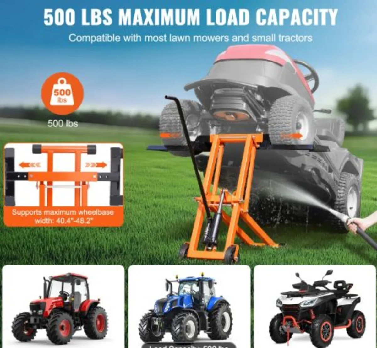 Lawn Mower Lift with Hydraulic Jack,500 Lbs Weigh - Image 2