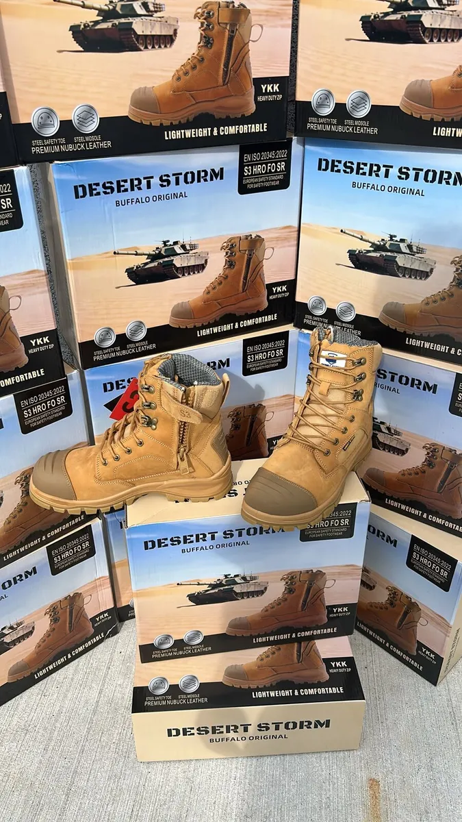 Desert Storm S3 Zip Work Boots all sizes - Image 1