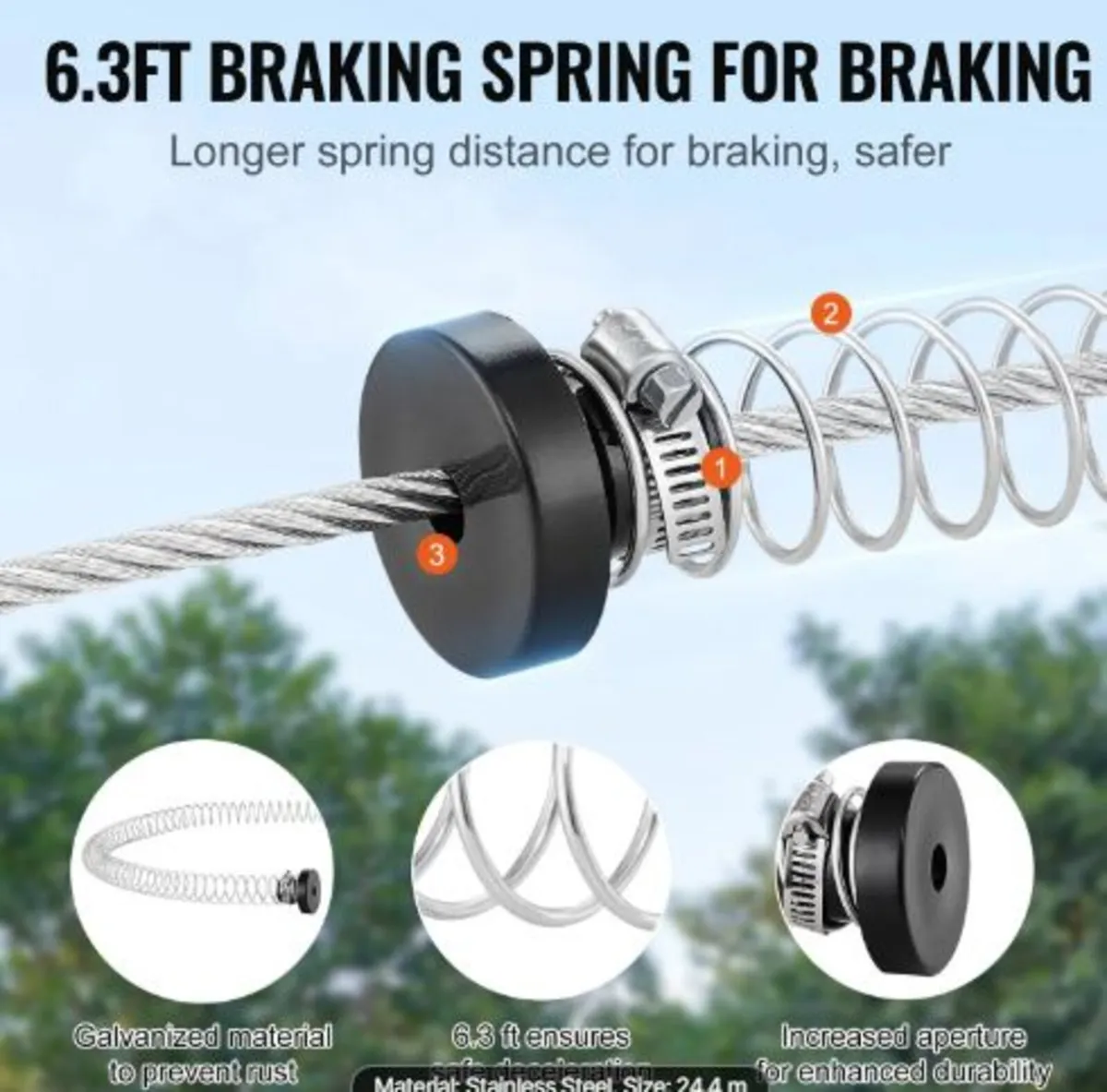 Zipline Kit for Kids and Adult, 24.38 m Zip Line - Image 4