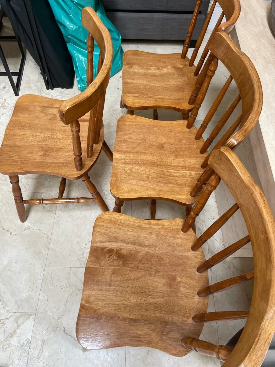 4 x Beautiful Sturdy Wooden Kitchen Dining Chairs - Image 2