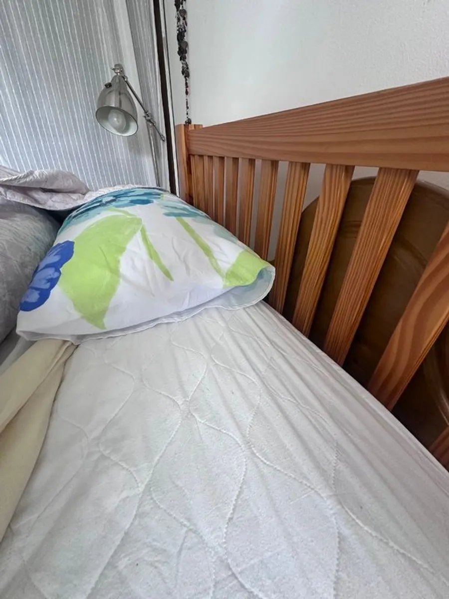 Queen Sized Bed, Solid Pine Frame with  Irish-Made Mattress - Image 3