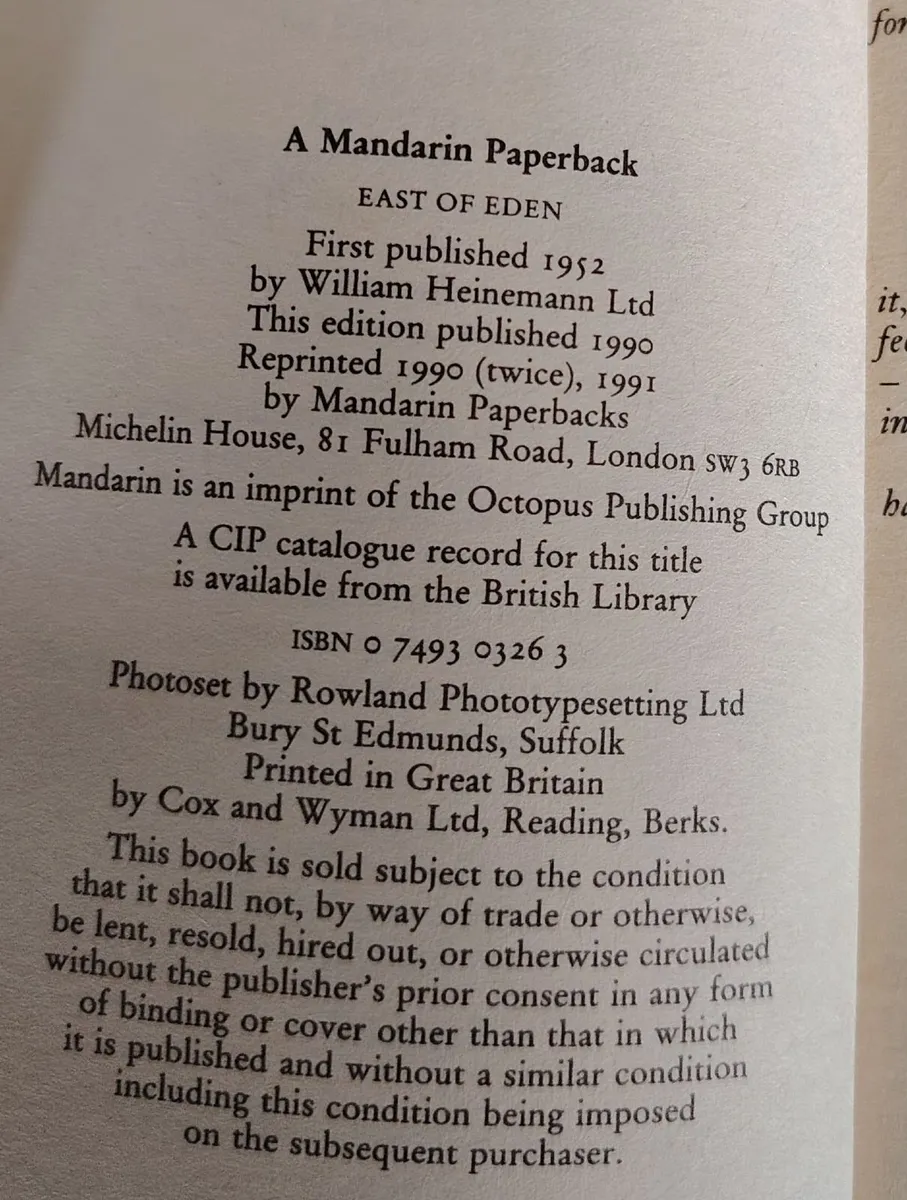 John Steinbeck – East of Eden 1991 Mandarin - Image 4