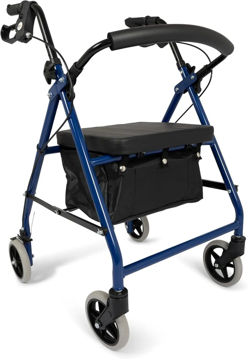 Foldable Rollator Walker with Basket & Tray - Image 1