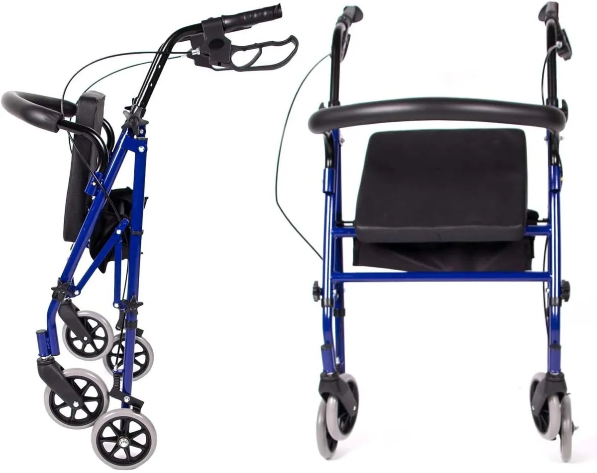 Foldable Rollator Walker with Basket & Tray - Image 3
