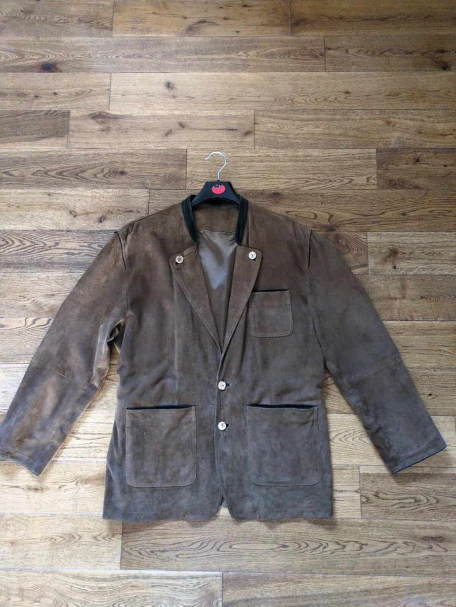Vintage Bavarian-style Suede Jacket - Image 1