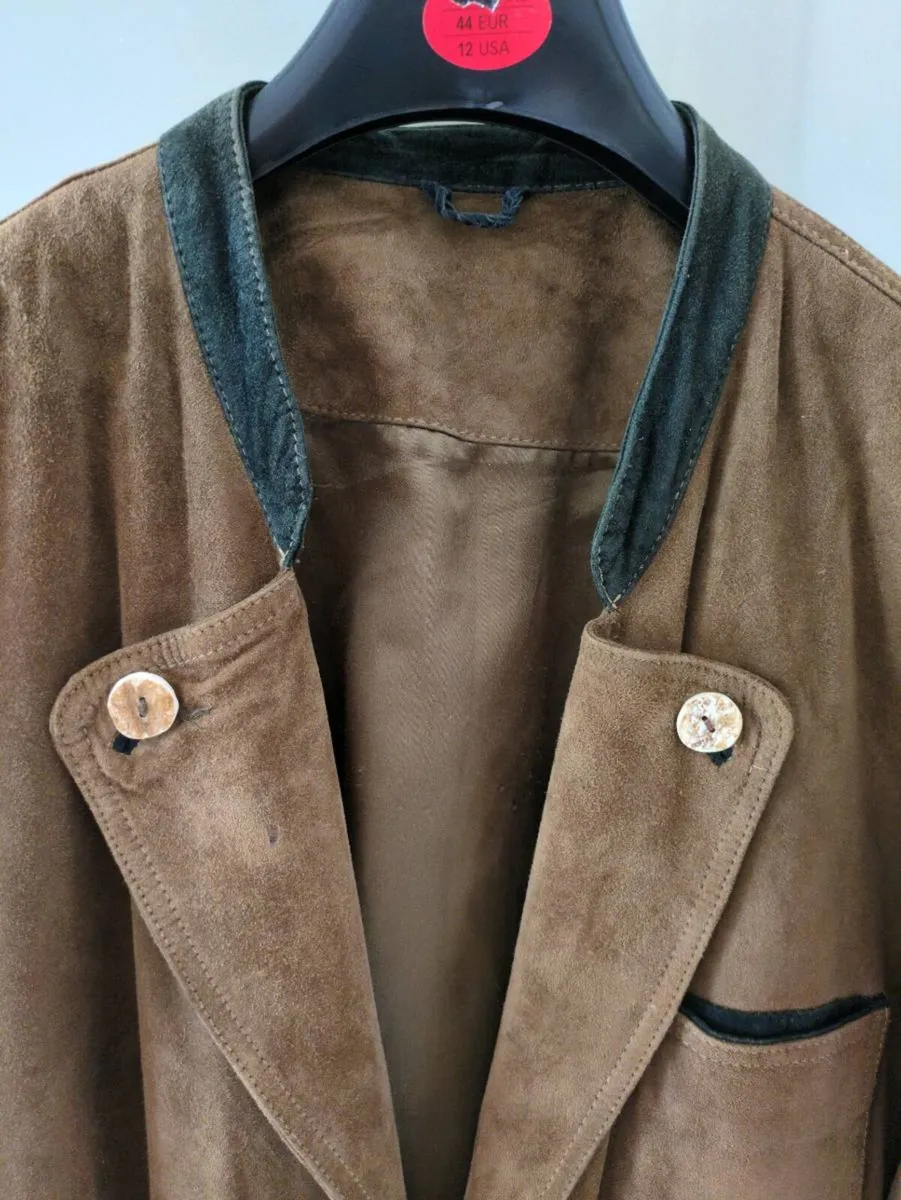 Vintage Bavarian-style Suede Jacket - Image 3