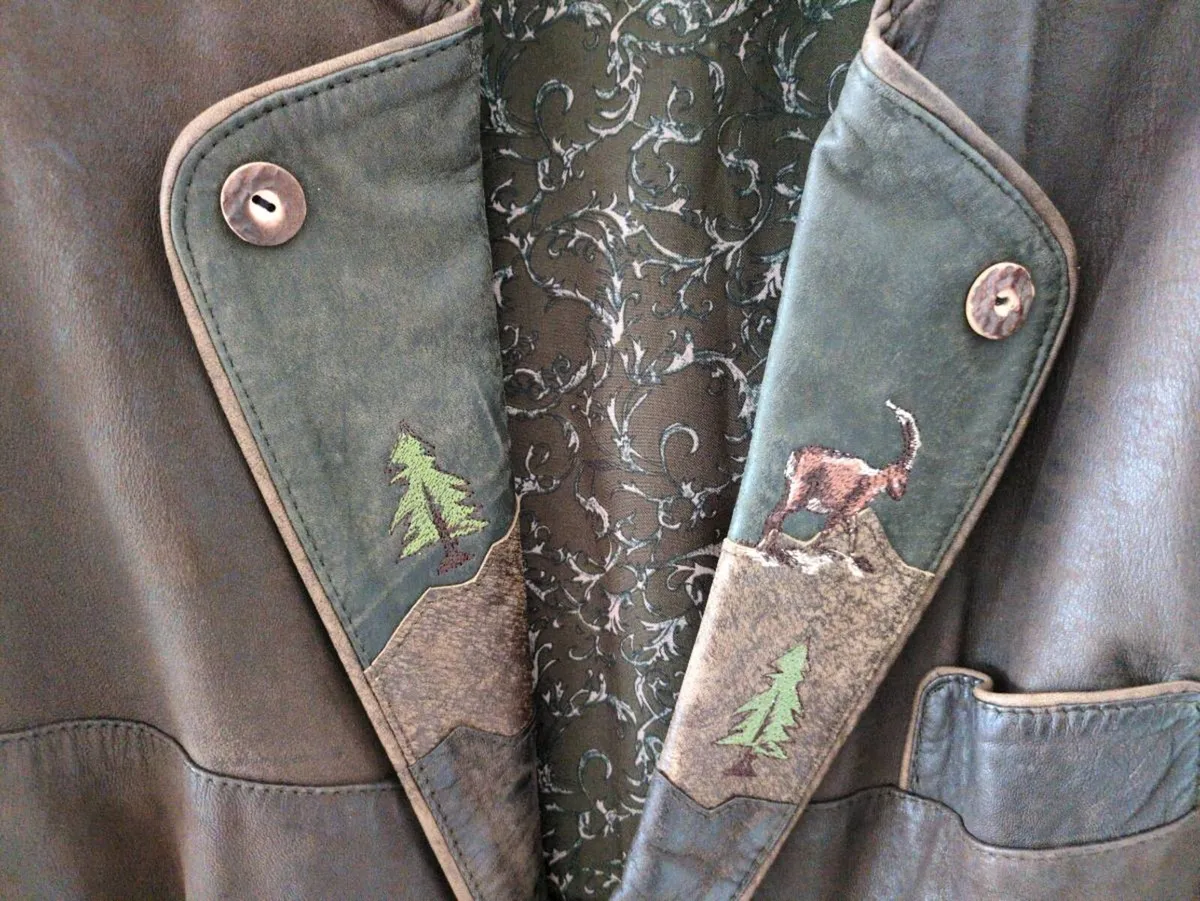 Vintage Bavarian-style Leather Jacket - Image 4