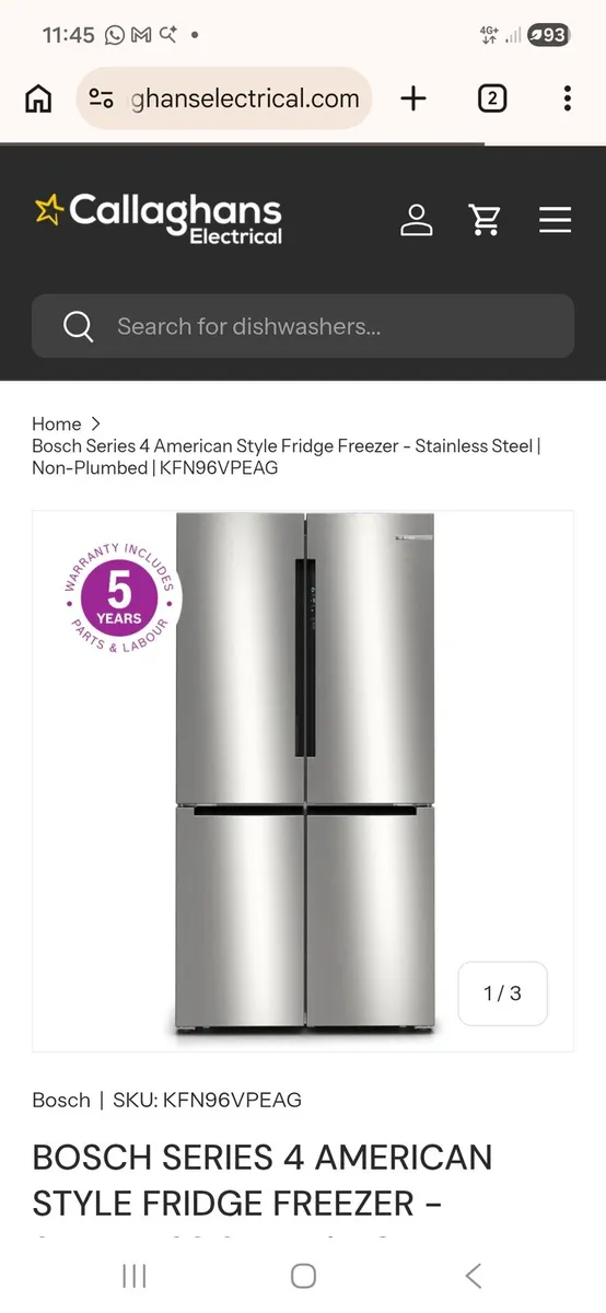 Bosch KFN96VPEAG French doors fridge freezer - Image 4