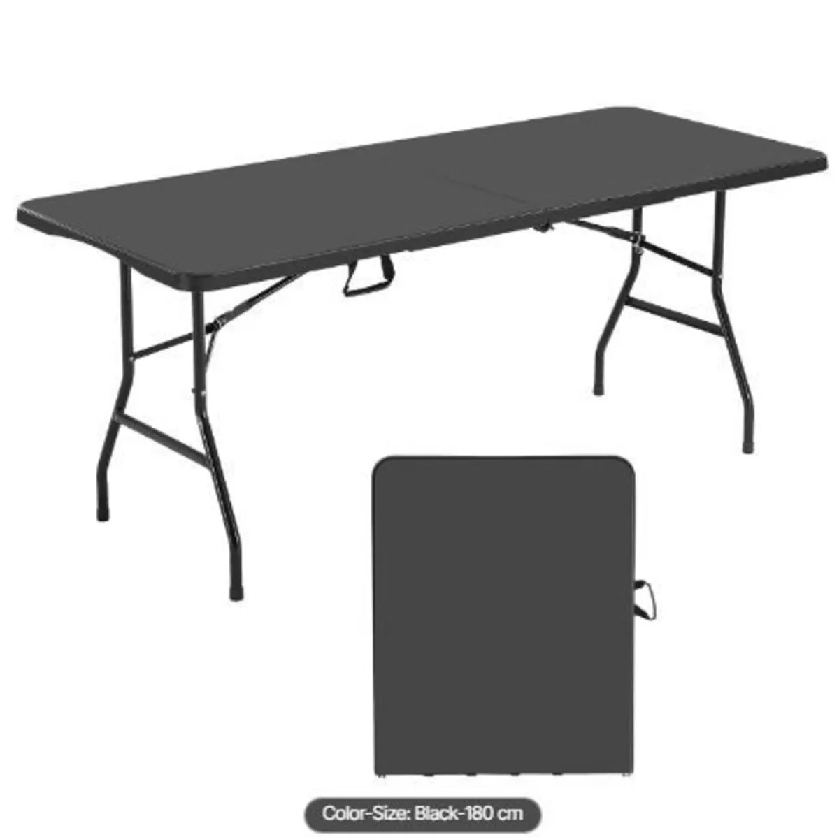 Folding Table, 6 Ft Heavy Duty Portable - Image 3